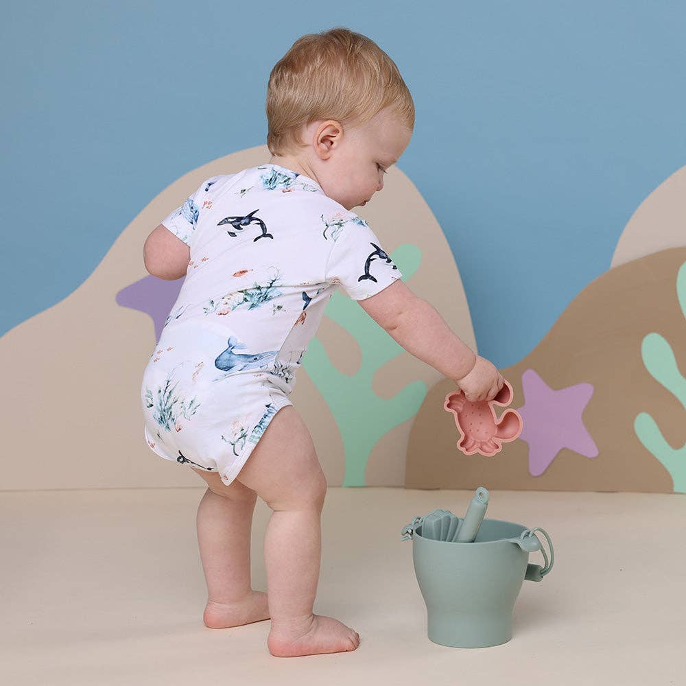 Snuggle Hunny - Ocean Short Sleeve Organic Bodysuit