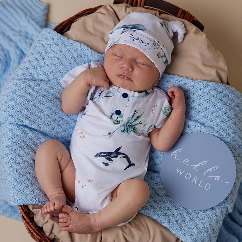 Snuggle Hunny - Ocean Short Sleeve Organic Bodysuit