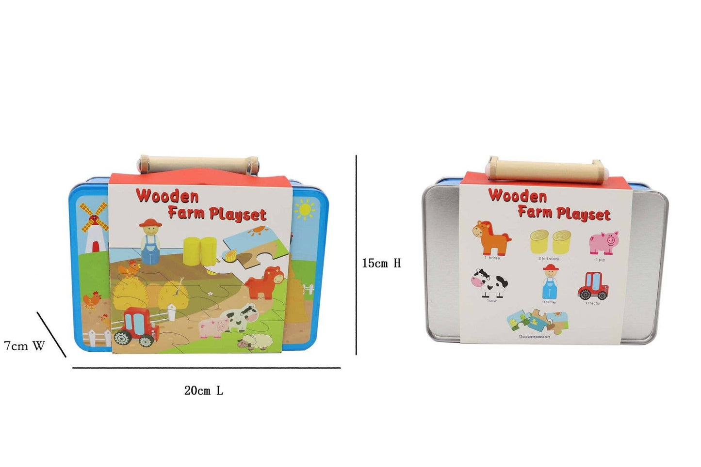 Toyslink Farm Playset With Puzzle In Tin