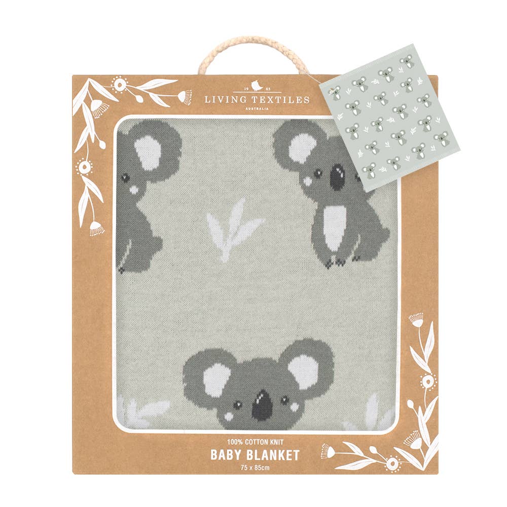 Living Textiles - Australiana Baby Blanket - Koala/Grey