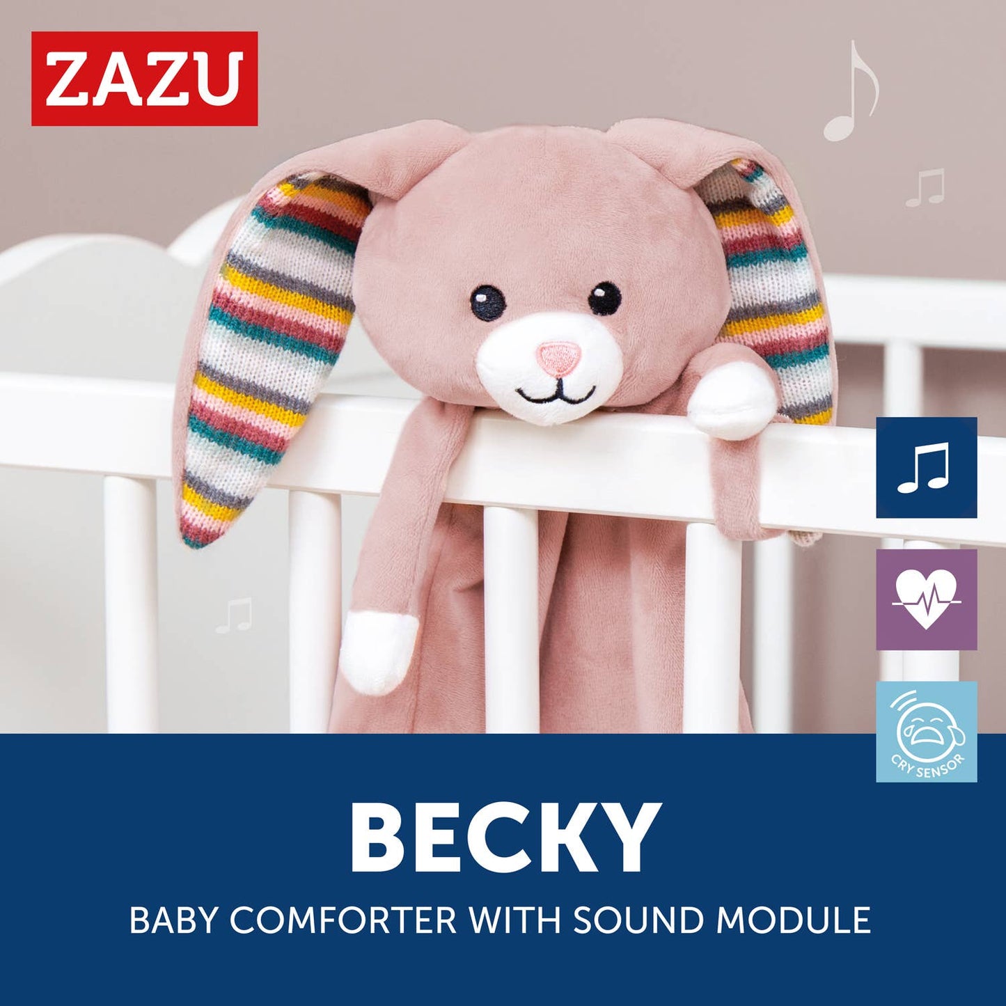 Zazu - Becky the Bunny Comforter - Sound Machine with Heartbeat