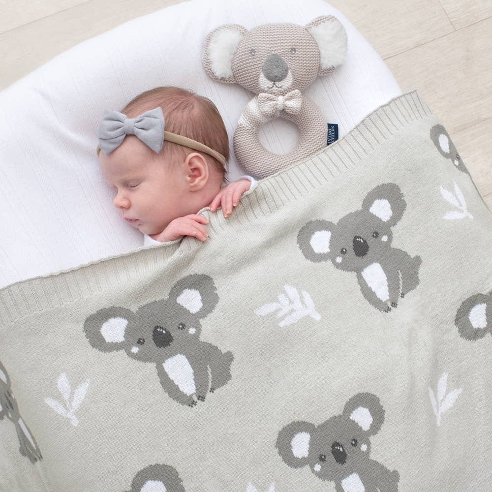 Living Textiles - Australiana Baby Blanket - Koala/Grey