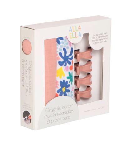 All4Ella 2 Pk Wraps & 4 Pegs Gift Set