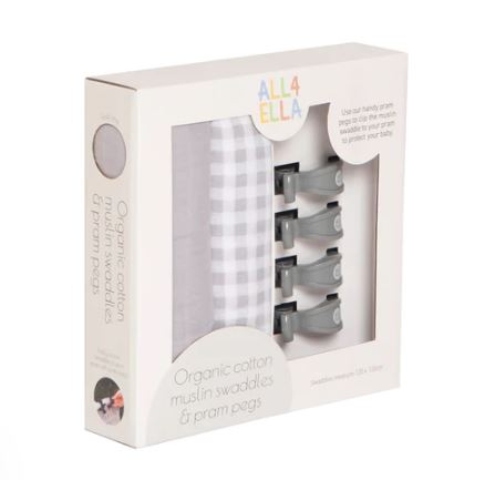 All4Ella 2 Pk Wraps & 4 Pegs Gift Set