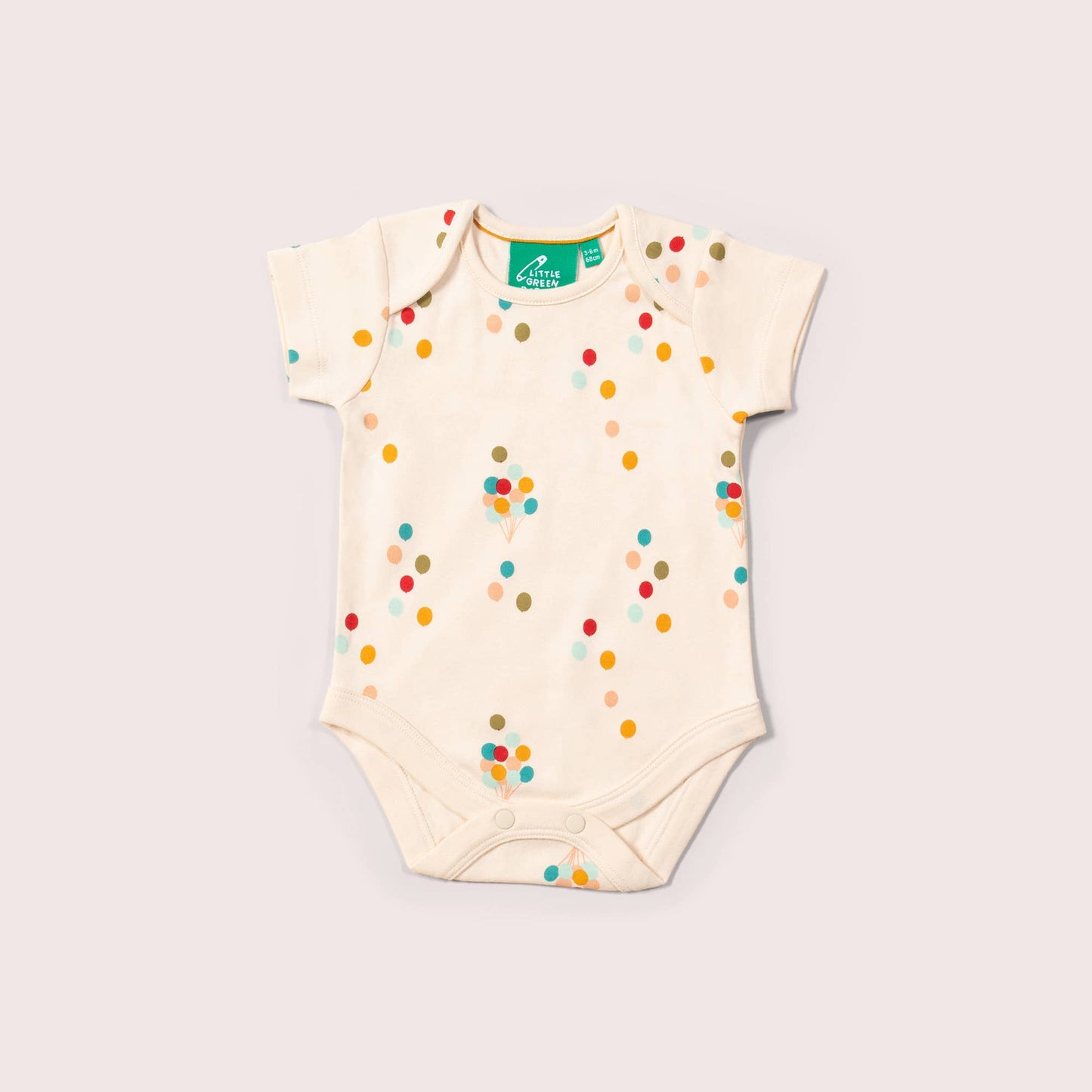 Little Green Radicals - Rainbow Balloons Organic Baby Bodysuit Set - 2 Pack