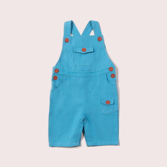 Little Green Radicals - Blue Moon Pocket Dungaree Shorts