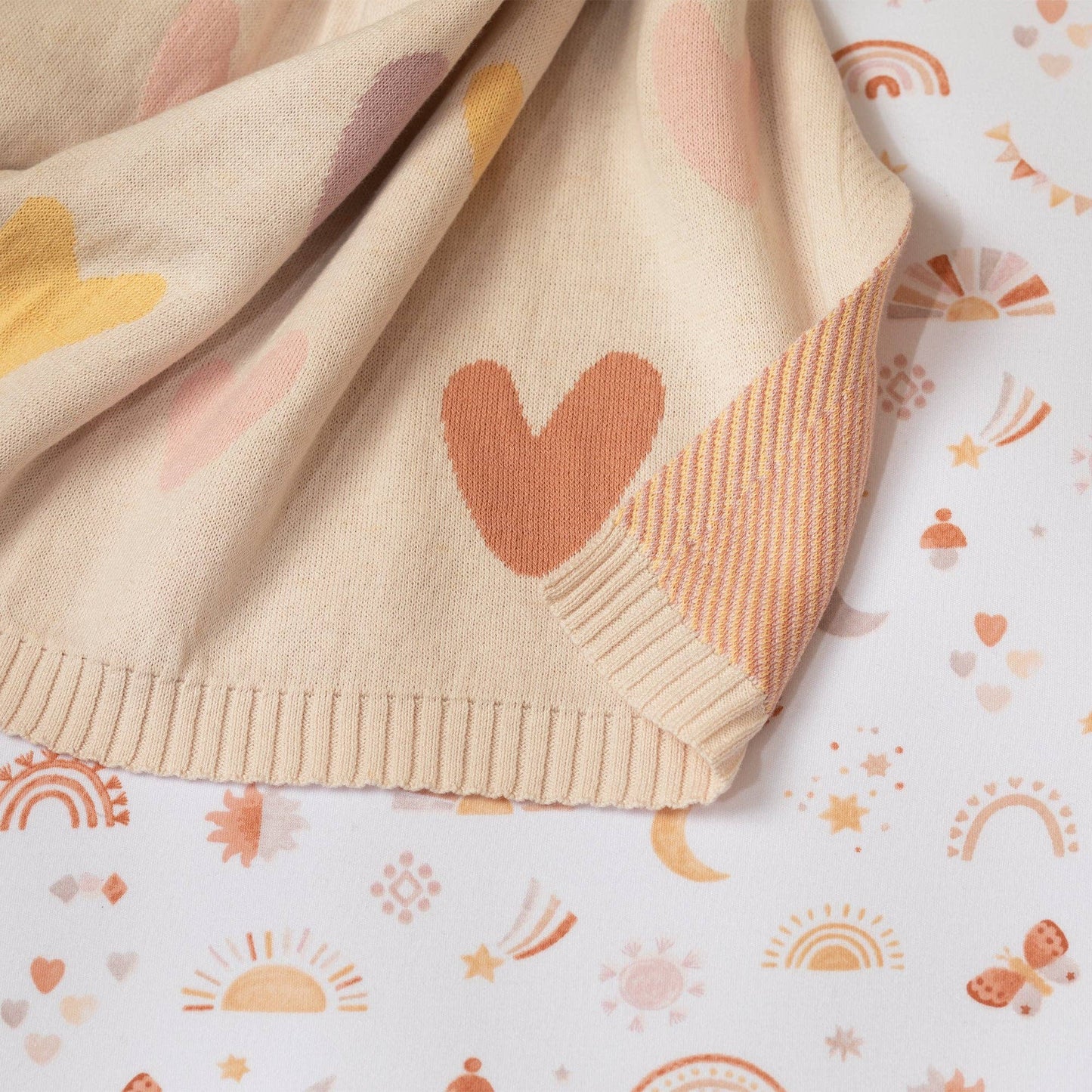 Living Textiles - Jacquard Blanket - Bohemian Bliss/ Hearts