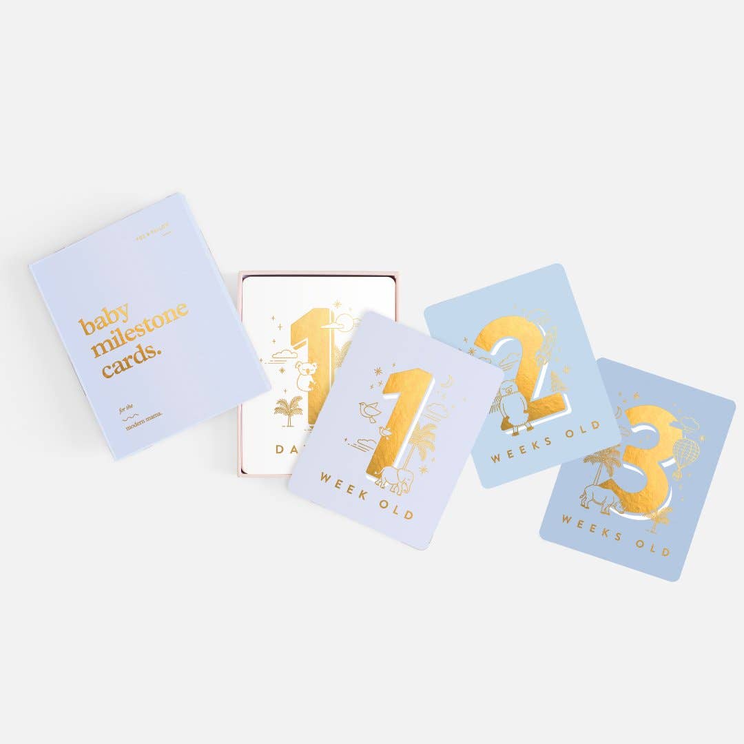 Fox & Fallow - Baby Milestone Cards - Powder Blue