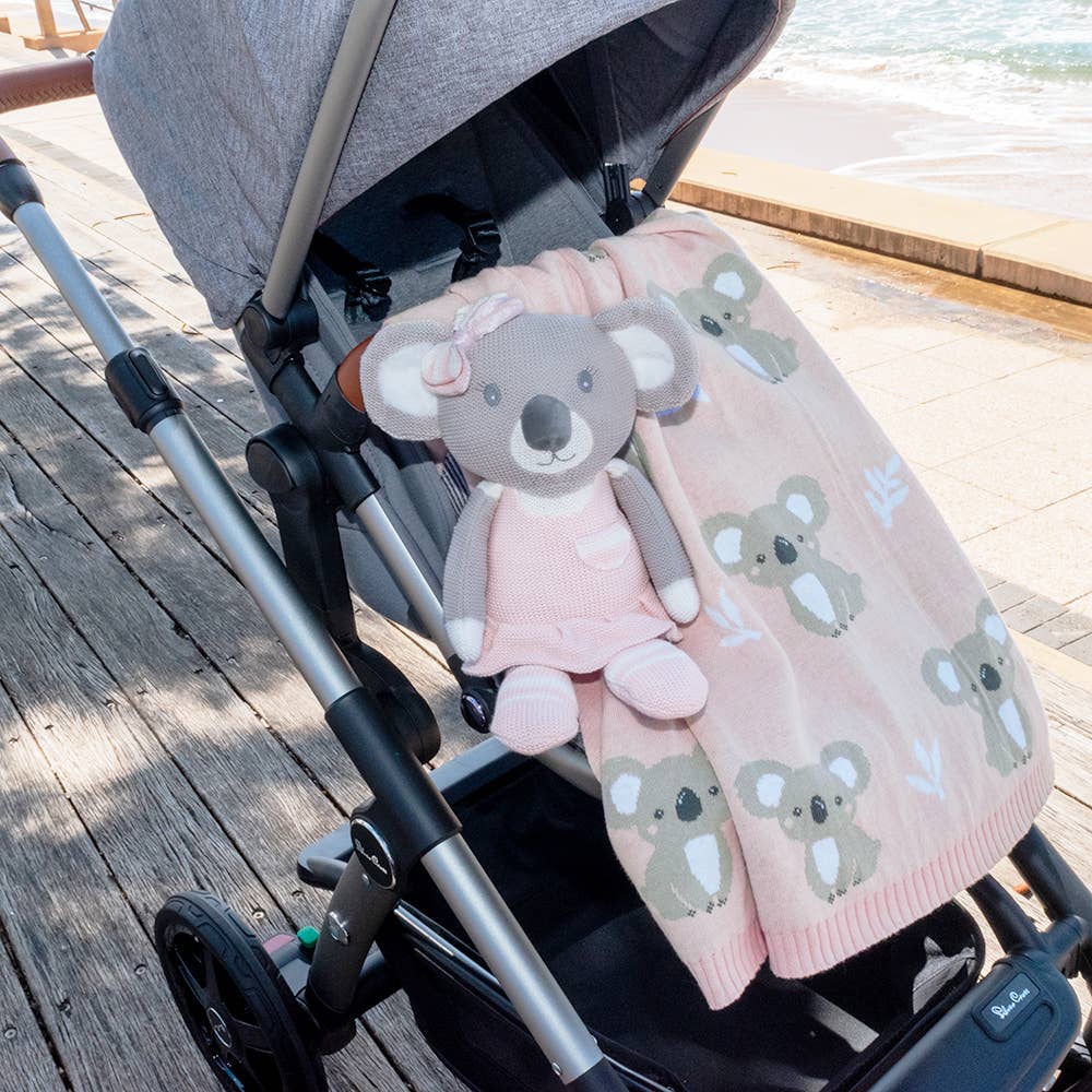 Living Textiles - Australiana Baby Blanket - Koala/Blush