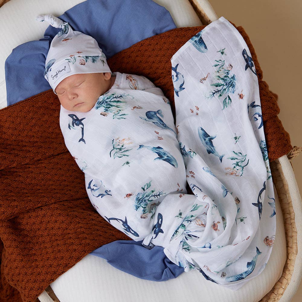 Snuggle Hunny - Ocean Organic Muslin Wrap