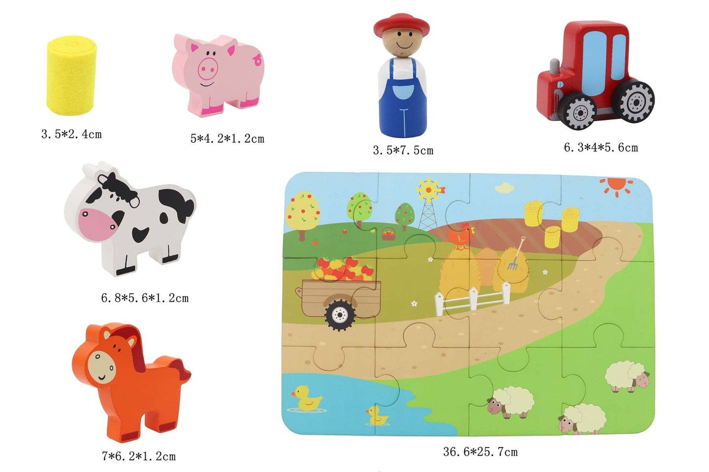 Toyslink Farm Playset With Puzzle In Tin