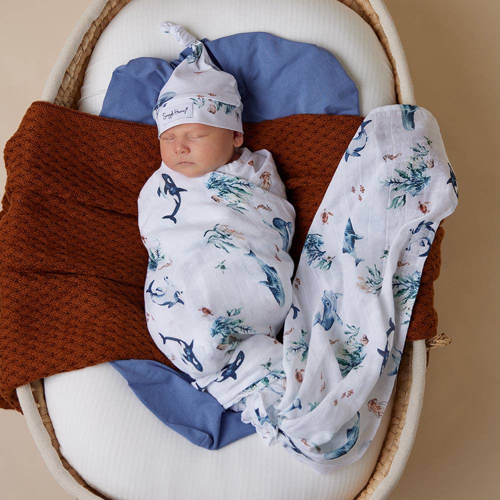 Snuggle Hunny - Ocean Organic Muslin Wrap