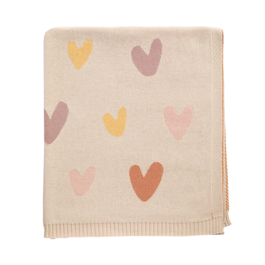 Living Textiles - Jacquard Blanket - Bohemian Bliss/ Hearts