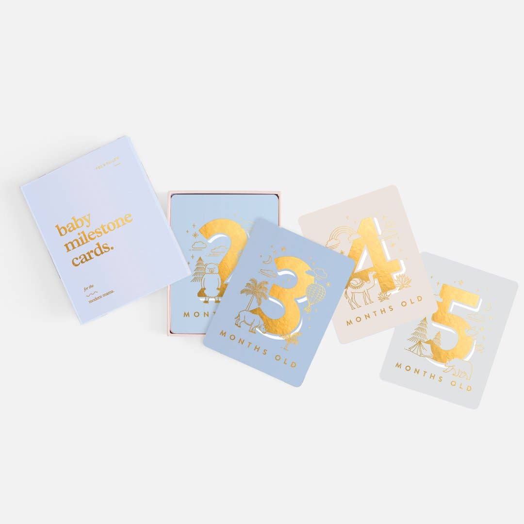 Fox & Fallow - Baby Milestone Cards - Powder Blue