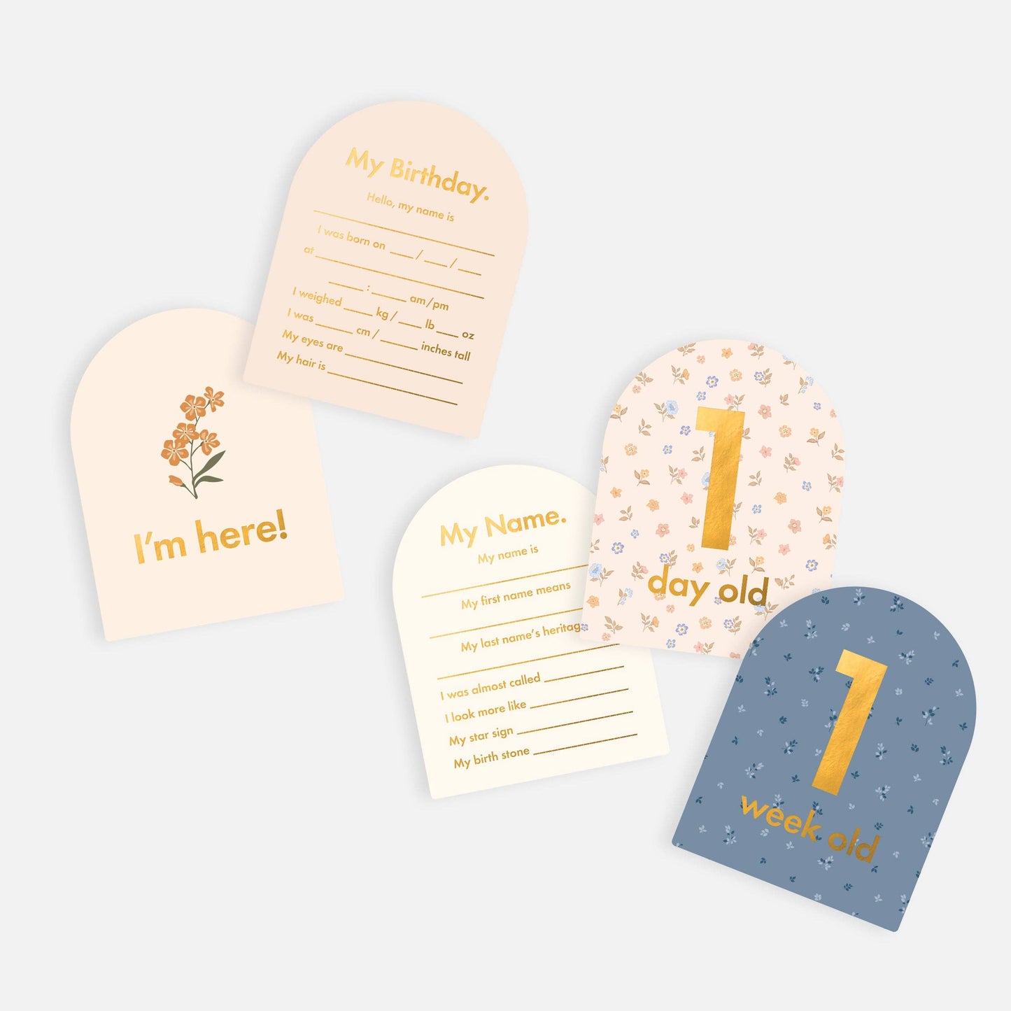 Fox & Fallow - Baby Milestone Cards Broderie