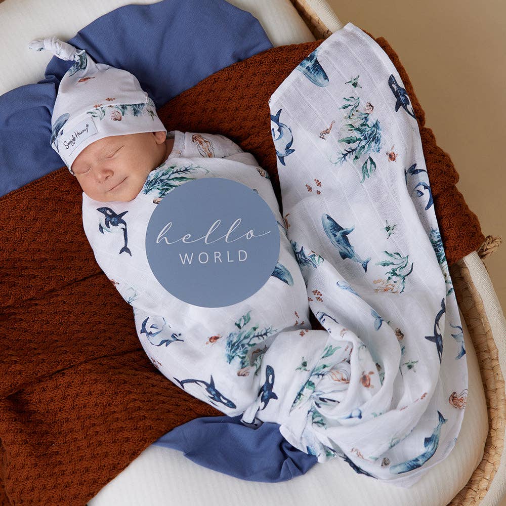 Snuggle Hunny - Ocean Organic Muslin Wrap