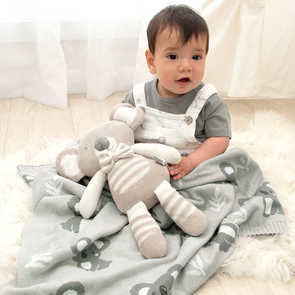 Living Textiles - Australiana Baby Blanket - Koala/Grey