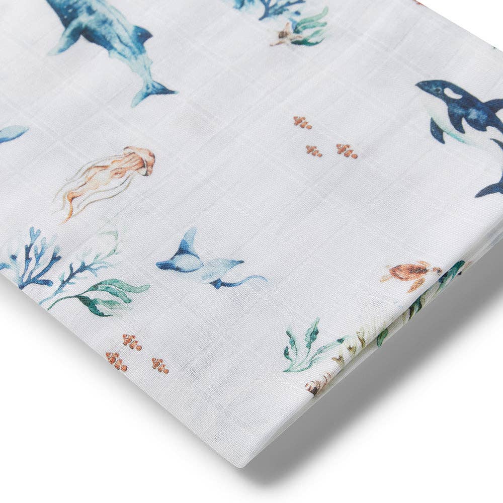 Snuggle Hunny - Ocean Organic Muslin Wrap