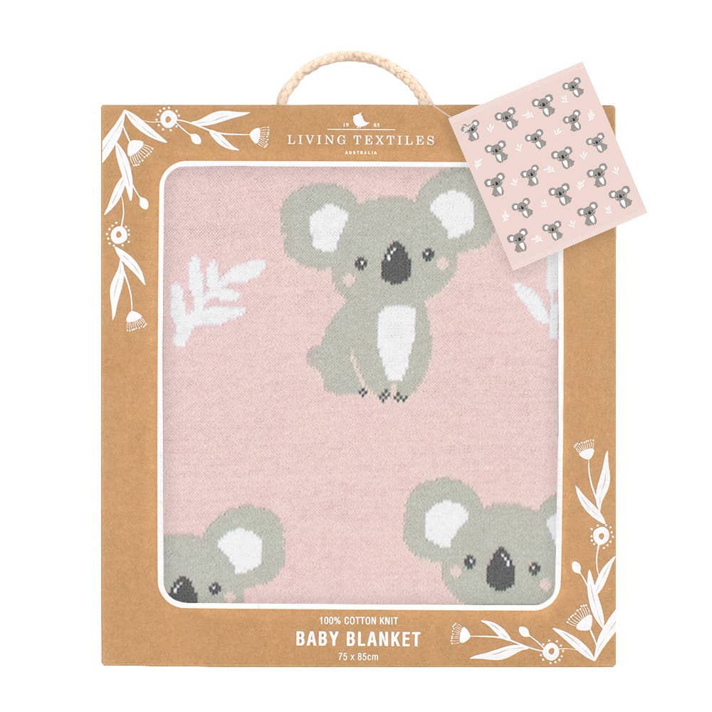 Living Textiles - Australiana Baby Blanket - Koala/Blush