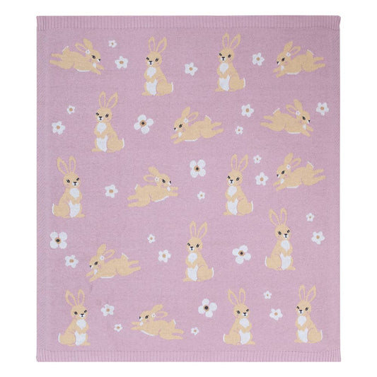 Living Textiles - 100% Cotton Knit Baby Blanket - Bunny