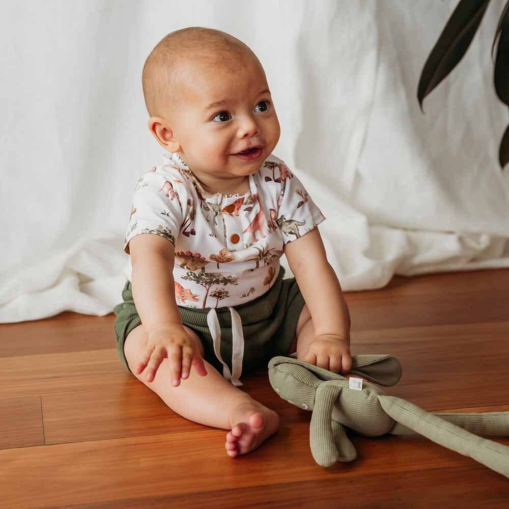 Snuggle Hunny - Dino Short Sleeve Organic Bodysuit