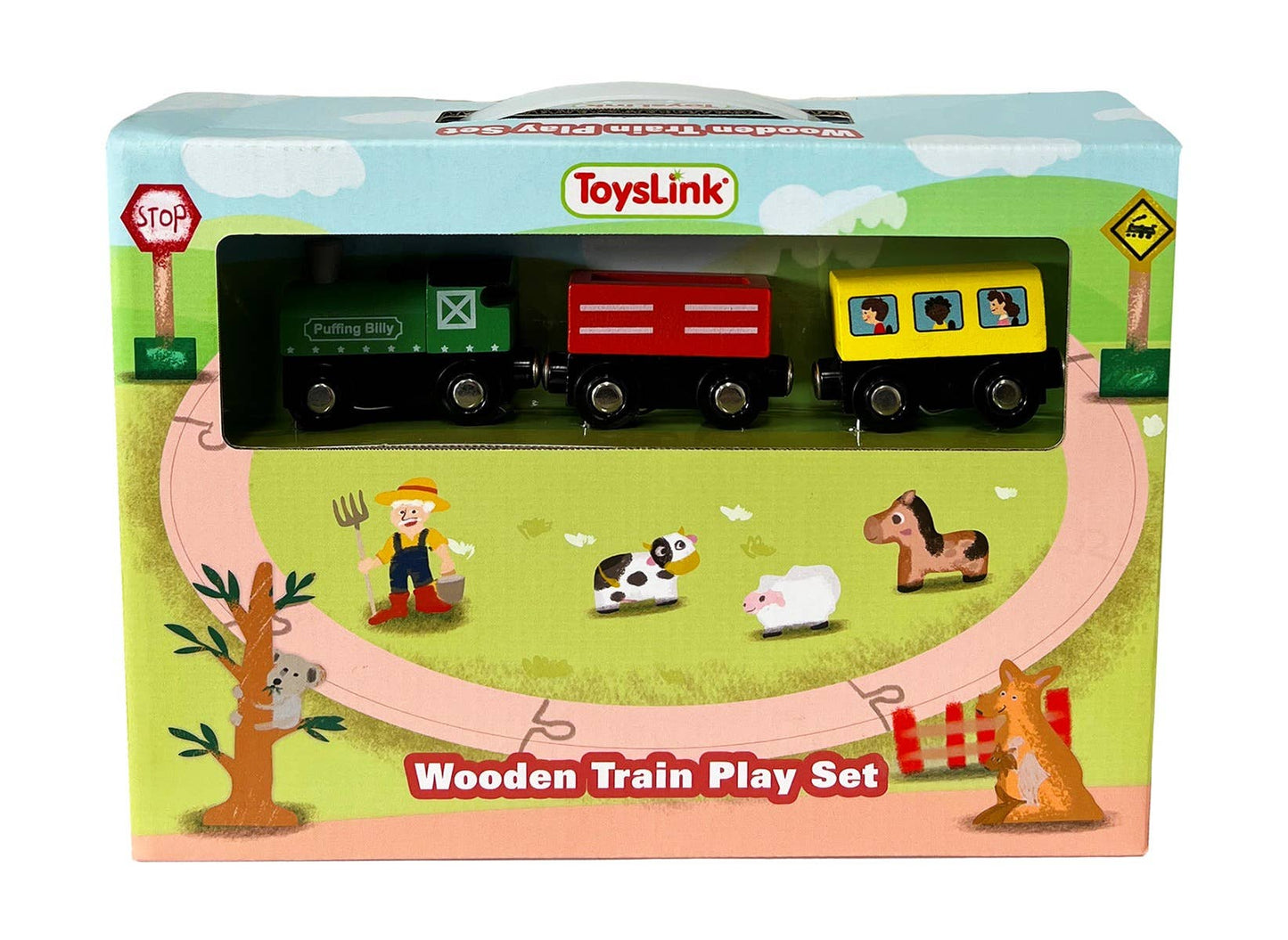 Toyslink Wooden Magnetic Train Play Set