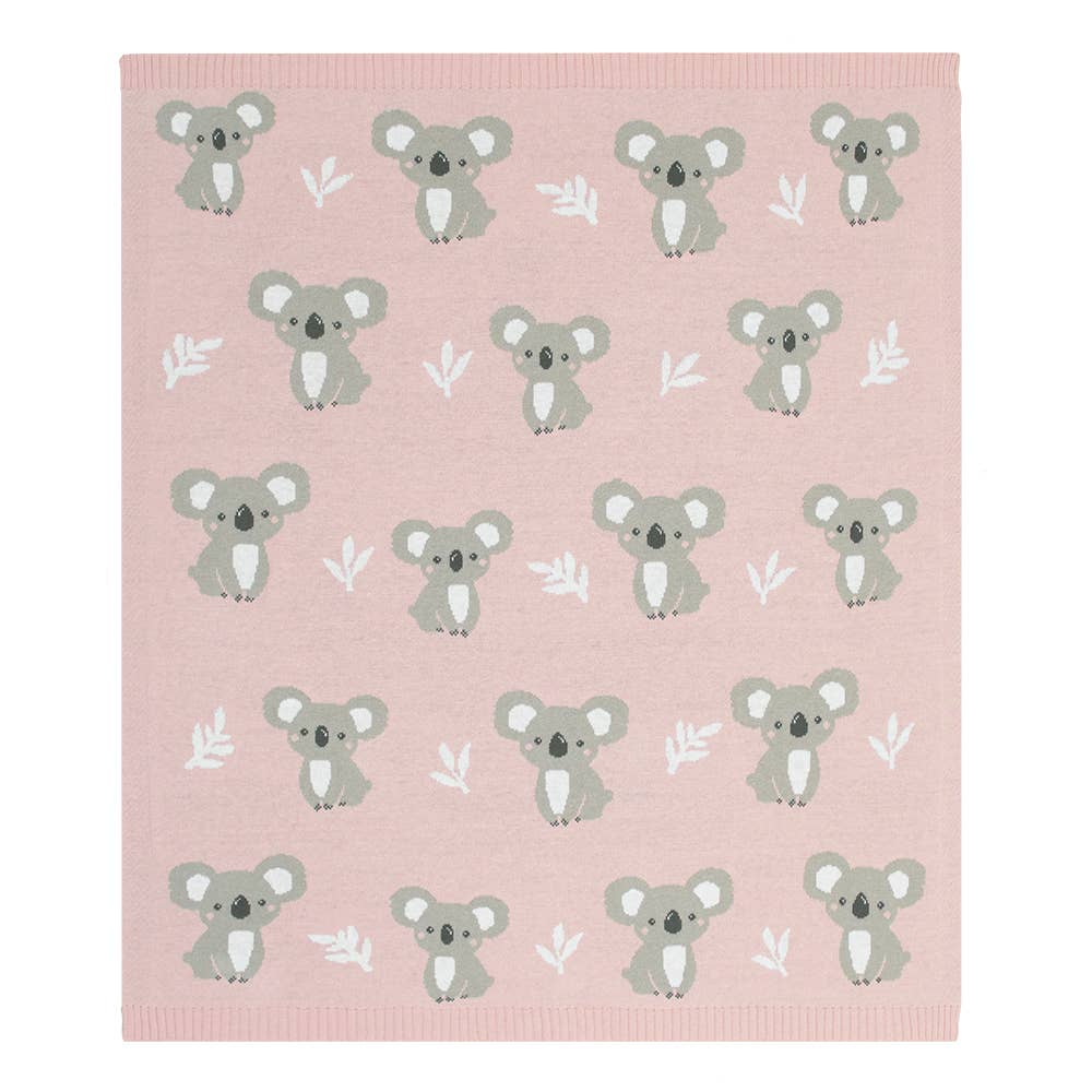 Living Textiles - Australiana Baby Blanket - Koala/Blush