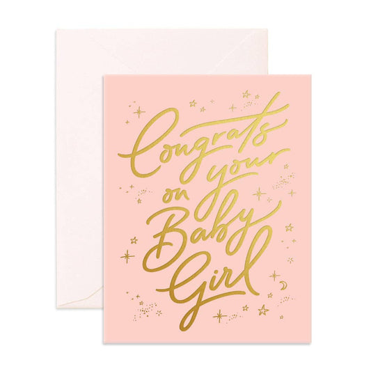 Fox & Fallow - Congrats Baby Girl Greeting Card