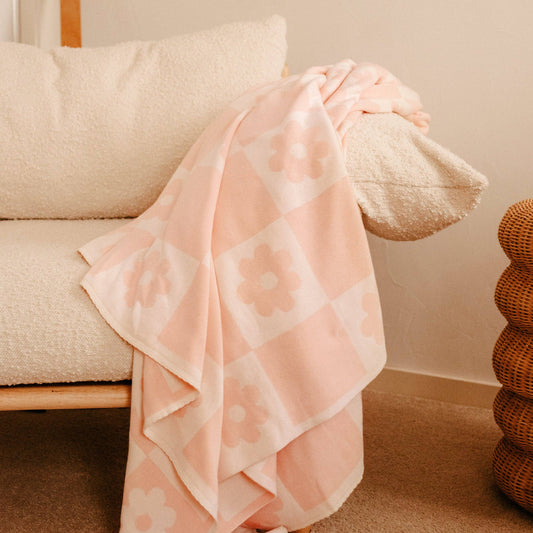 Fox & Fallow - Daisy Grid Reversible Throw Blanket